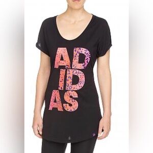 Adidas Black Tee with Vibrant Red Logo